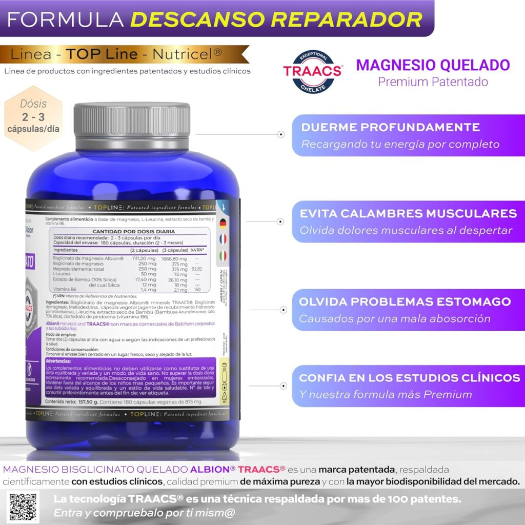 infografía de bisglicinato de magnesio nutricel